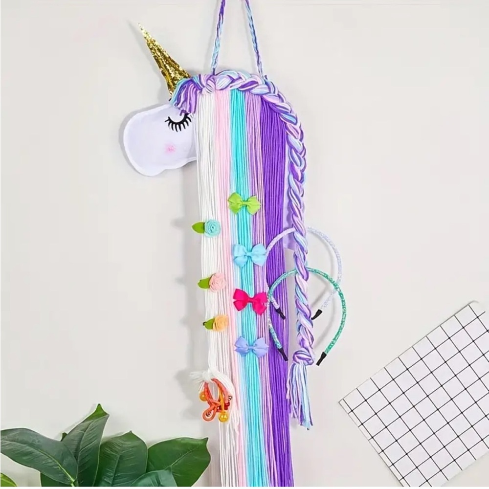 Unicorn Decorative Wall Hanging Holder for Bows, Clips & Headbands